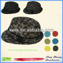 RH-08 2014 Latest style Fashion fedora 100% cotton Lady Print wholesale cowboy leopard hat